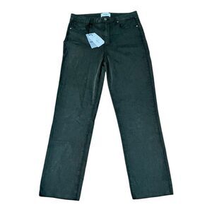 NWT PAIGE Jacqueline Straight Raw Hem size 30 Green Vine / Olive inseam 27” NEW